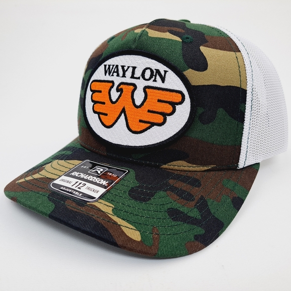 Waylon Patch Richardson 112 Curved Bill Mesh Trucker Snapback Hat Cap - Picture 2 of 4